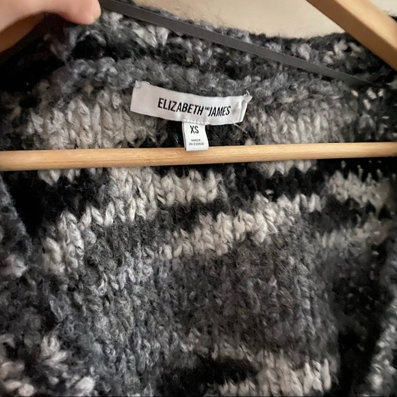 ELIZABETH AND JAMES Gray Space Dye Wool Knit Oversized Cardigan - Picture 3 of 8